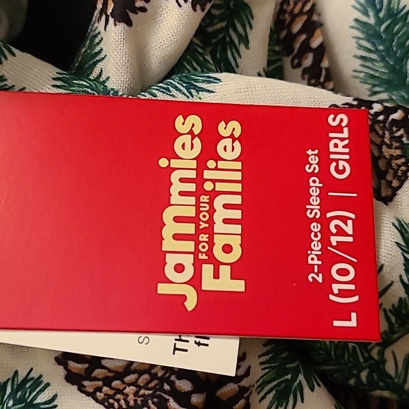 JAMMIES FOR FAMILIES GIRLS 2 PIECE GREEN PINES PAJAMA SET SIZE LARGE 10/12. - Picture 8 of 9